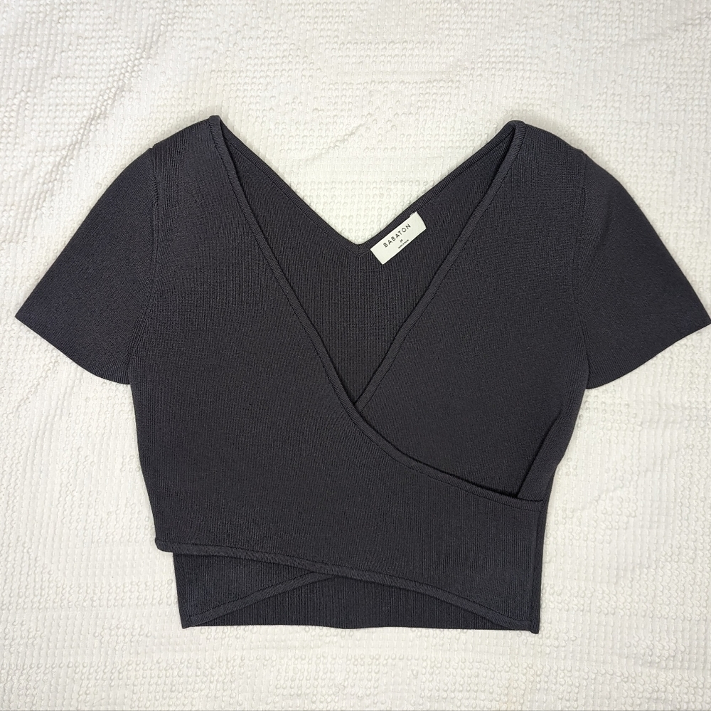 Babaton Sculpt Knit Cross-Front Top